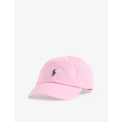 Polo Ralph Lauren Womens  Brand-embroidery Cotton Sports Cap In Carmel Pink /jewel Blue