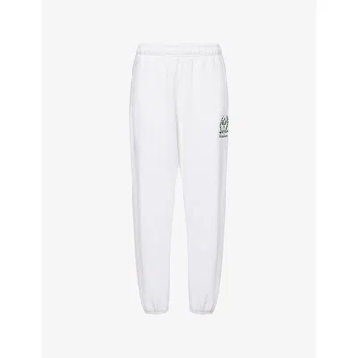 Polo Ralph Lauren Womens Ceramic White  X Wimbledon Logo-embroidered Straight-leg Cotton-blend Joggin