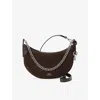 Polo Ralph Lauren Womens Chocolate/tobacco Curved Suede Cross-body Bag