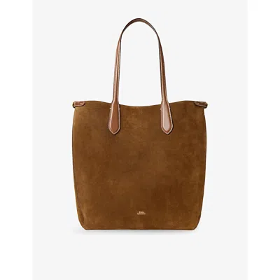 Polo Ralph Lauren Womens Cinnamon/cuoio Bellport Large Suede Tote Bag In Brown