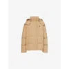 Polo Ralph Lauren Womens Classic Camel Hooded Quilted Woven-down Jacket