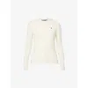 Polo Ralph Lauren Womens Cream Julianna Brand-embroidered Regular-fit Cotton-knit Jumper