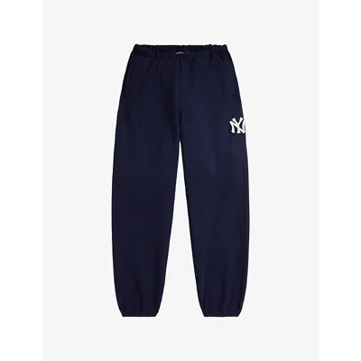 Polo Ralph Lauren Womens Cruise Navy  X New York Yankees™ Cotton-jersey Jogging Bottoms Xs In Blue