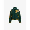 Polo Ralph Lauren Womens Branded Wool-blend Varsity Jacket Dark Green In Multi