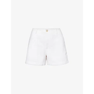 Polo Ralph Lauren Womens Deckwash White Logo-embroidered Straight-leg Cotton-twill Shorts