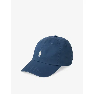 Polo Ralph Lauren Womens Earth Blue Brand-embroidered Cotton Cap