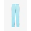 Polo Ralph Lauren Womens Turquoise Nova Elasticated-cuffs Straight-leg Cotton-blend Jogging Bottoms
