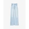 Polo Ralph Lauren Womens Novera Wash Flared Wide-leg Denim Jeans In Novera Wash
