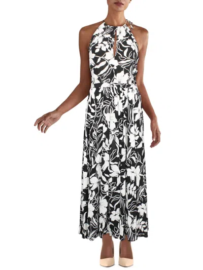 Polo Ralph Lauren Womens Floral Maxi Halter Dress In White