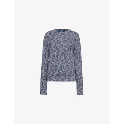 Polo Ralph Lauren Womens  Julie Long-sleeve  Cotton-knit Jumper In Rfnd Navy/cream