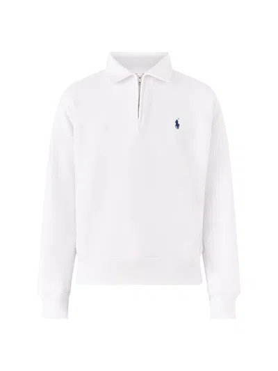 Polo Ralph Lauren Womens Knit Half Zip Sweatshirt In White