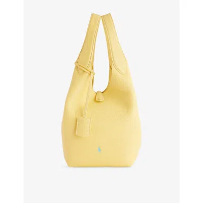 Polo Ralph Lauren Womens Lemon Meringue Polo Play Leather Tote Bag&nbsp;&nbsp; In Yellow