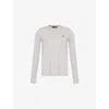 Polo Ralph Lauren Womens  Logo-embroidery Long-sleeve Cotton-jersey T-shirt In Cobblestone Heather