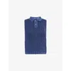Polo Ralph Lauren Womens Logo-embroidery Sleeveless Cable-knit Cotton Polo Shirt Newport Navy