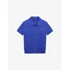 Polo Ralph Lauren Womens Maidstone Blue Logo-embroidered Short-sleeved Cotton-knit Cardigan In Blue