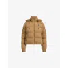 Polo Ralph Lauren Womens Melange Navy Cable-knit Wool And Cashmere Down Jacket Xs In Neutral