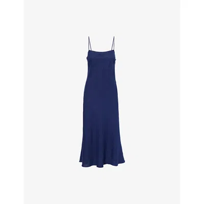 Polo Ralph Lauren Womens Newport Navy Dori Sleeveless Linen Midi Dress