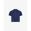 Polo Ralph Lauren Womens Logo-embroidered Knitted Stretch-cotton Polo Shirt Newport Navy