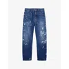 Polo Ralph Lauren Womens Quibell Wash Paint-splatter Tapered-leg Mid-rise Jeans In Multi