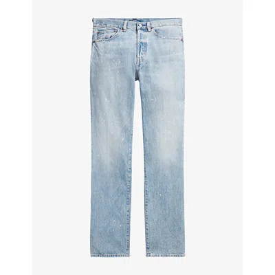 Polo Ralph Lauren Womens Paint-splattered Straight-leg High-rise Jeans Tovar