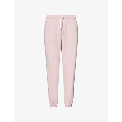 Polo Ralph Lauren Womens Logo-embroidery Lightweight Fleece Athletic Cotton-jersey Jogging Bottoms Pink Sand Xs
