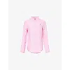 Polo Ralph Lauren Striped Shirt With Button-down Collar And Slim Fit In Pink/white