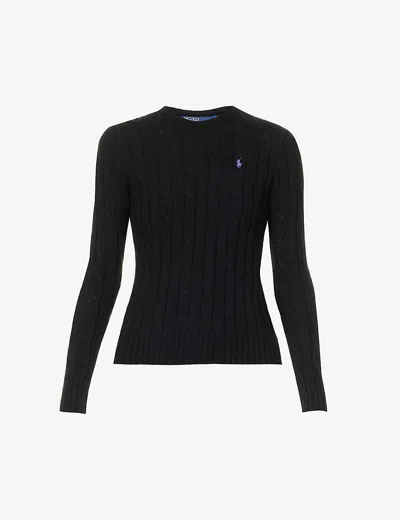 Polo Ralph Lauren Womens  Julianna Brand-embroidered Regular-fit Cotton-knit Jumper In Polo Black