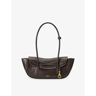 Polo Ralph Lauren Womens  Blaze Small Leather Shoulder Bag In Ash