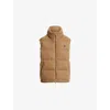 Polo Ralph Lauren Cable-knit Wool-cashmere Quilted Vest In Brown