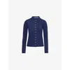 Polo Ralph Lauren Womens Newport Navy Brand-embroidery Long-sleeve Cotton-jersey Polo Shirt In Newport Navy