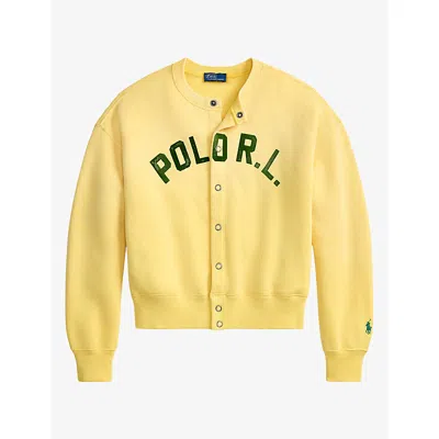 Polo Ralph Lauren Womens  Branded Round-neck Cotton Cardigan In Yellow