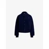 Polo Ralph Lauren Womens  Cable-knit Wool And Cashmere-blend Bomber Jacket In Blue