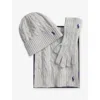 Polo Ralph Lauren Womens Soft Grey Cable Knitted 3-piece Wool And Cashmere Set In Gray
