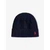 Polo Ralph Lauren Womens Hunter Navy Cable Knitted Wool And Cashmere Beanie In Blue