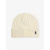 Polo Ralph Lauren Womens Cream Cable Knitted Wool And Cashmere Beanie In Neutral