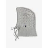 Polo Ralph Lauren Womens Soft Grey Heather Cable Knitted Wool And Cashmere Bonnet In Gray