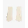 Polo Ralph Lauren Womens Cream Cable Knitted Wool And Cashmere Gloves In Neutral