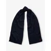 Polo Ralph Lauren Womens Hunter Navy Cable Knitted Wool And Cashmere Scarf In Blue