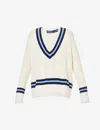 Polo Ralph Lauren Cricket Long Sleeve V-neck Sweater In White