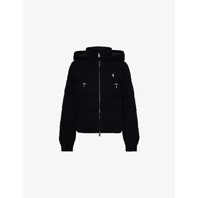 Polo Ralph Lauren Womens  Hooded Long-sleeve Down-fill Wool And Cashmere-blend Jacket In Polo Black