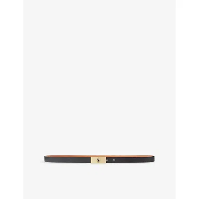 Polo Ralph Lauren Womens  Id Reversible Leather Belt In Black/cuoio
