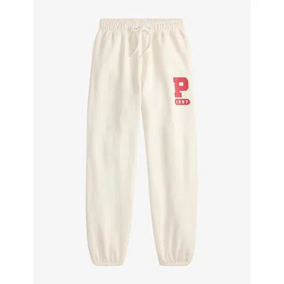 Polo Ralph Lauren Womens  Logo-print Drawstring-waist Cotton-blend Jogging Bottoms In Brown