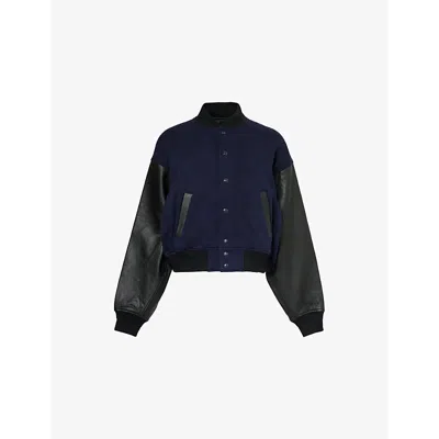 Polo Ralph Lauren Womens  Padded Two-welt-pockets Cotton-blend Jacket In Ink/polo Black