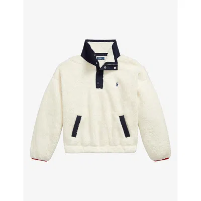 Polo Ralph Lauren Womens  Polo Bear Relaxed-fit Fleece Sweatshirt In Clubhouse Cream Multi
