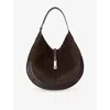 Polo Ralph Lauren Womens Chocolate/tobacco Polo Id Large Suede Shoulder Bag
