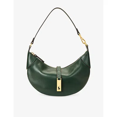 Polo Ralph Lauren Womens Bottle Green Polo Id Mini Leather Shoulder Bag