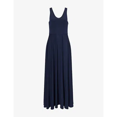 Polo Ralph Lauren Womens Ink Scoop-neck Sleeveless Stretch-jersey Maxi Dress Xs