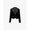 Polo Ralph Lauren Womens Polo Black Stanley Tuxedo Cotton-blend Velvet Blazer In Polo Black