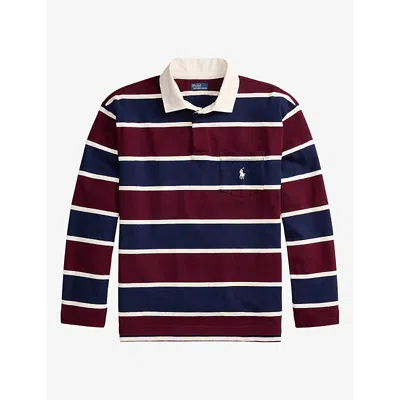 Polo Ralph Lauren Logo-embroidered Striped Cotton-corduroy Polo Shirt In White