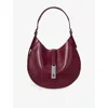 Polo Ralph Lauren Womens Pomegranate Curved Leather Shoulder Bag In Red